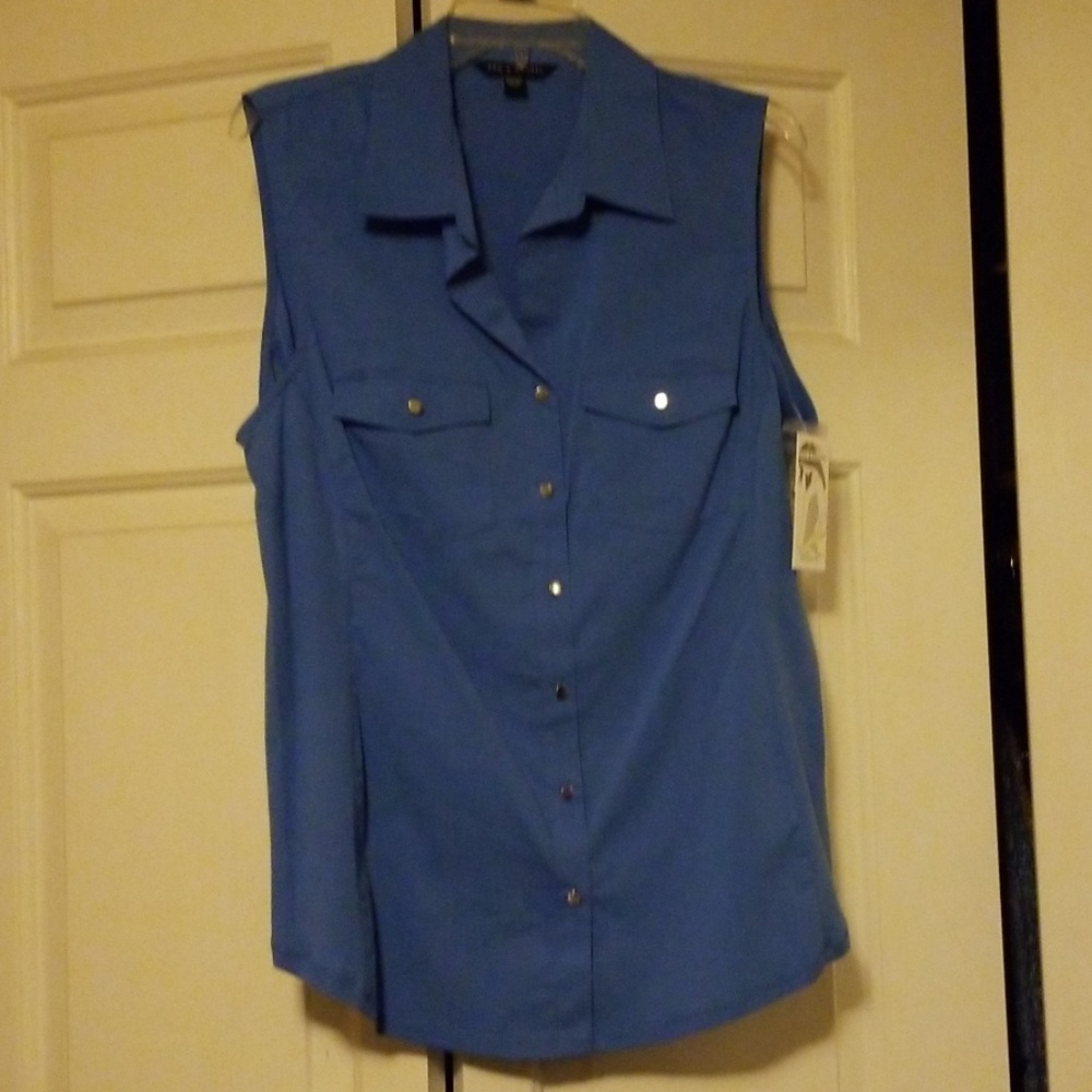 Blue sleeveless top